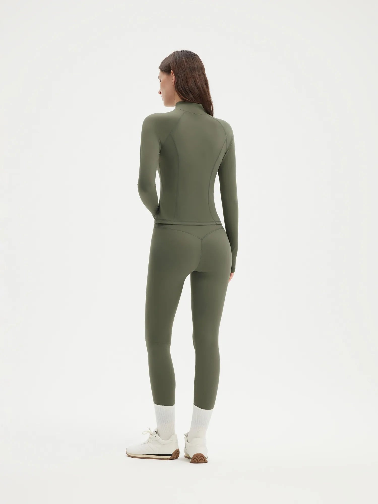 SUUKSESS Women 2 pieces Workout Sets BBL Full Zip Up Jacket High Waist Gym Leggings-SUUKSESS-SUUKSESS