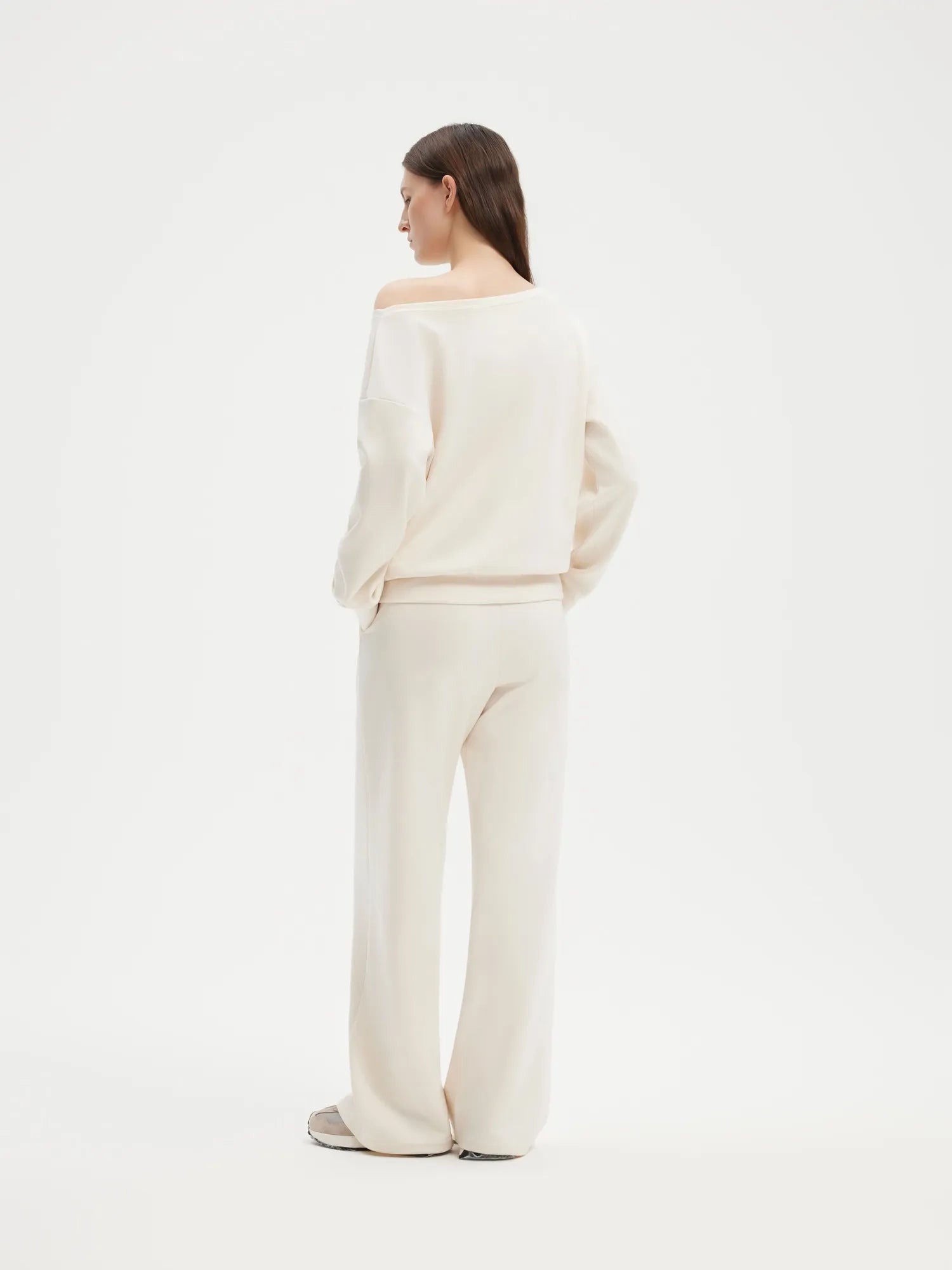 SUUKSESS Women 2 Piece Lounge Matching Set Off Shoulder Sweatshirt Wide Leg Sweatpant-SUUKSESS-SUUKSESS