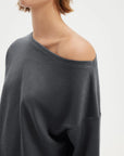 SUUKSESS Women 2 Piece Lounge Matching Set Off Shoulder Sweatshirt Wide Leg Sweatpant-SUUKSESS-SUUKSESS