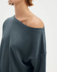 SUUKSESS Women 2 Piece Lounge Matching Set Off Shoulder Sweatshirt Wide Leg Sweatpant-SUUKSESS-SUUKSESS