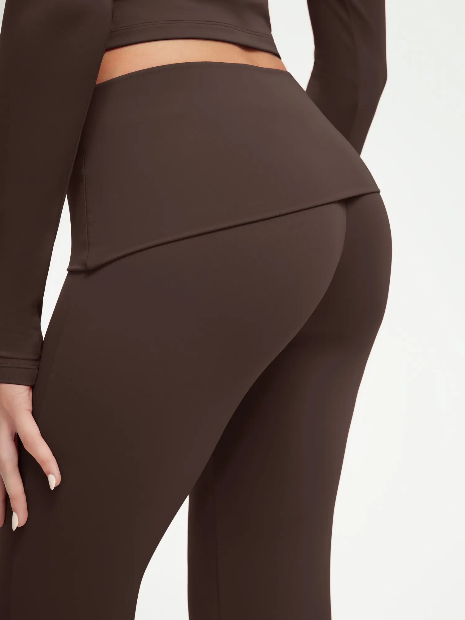 SUUKSESS Women 2 pieces Lounge Sets Long Sleeve V Neck Tops Fold Over Flare Leggings-SUUKSESS-SUUKSESS