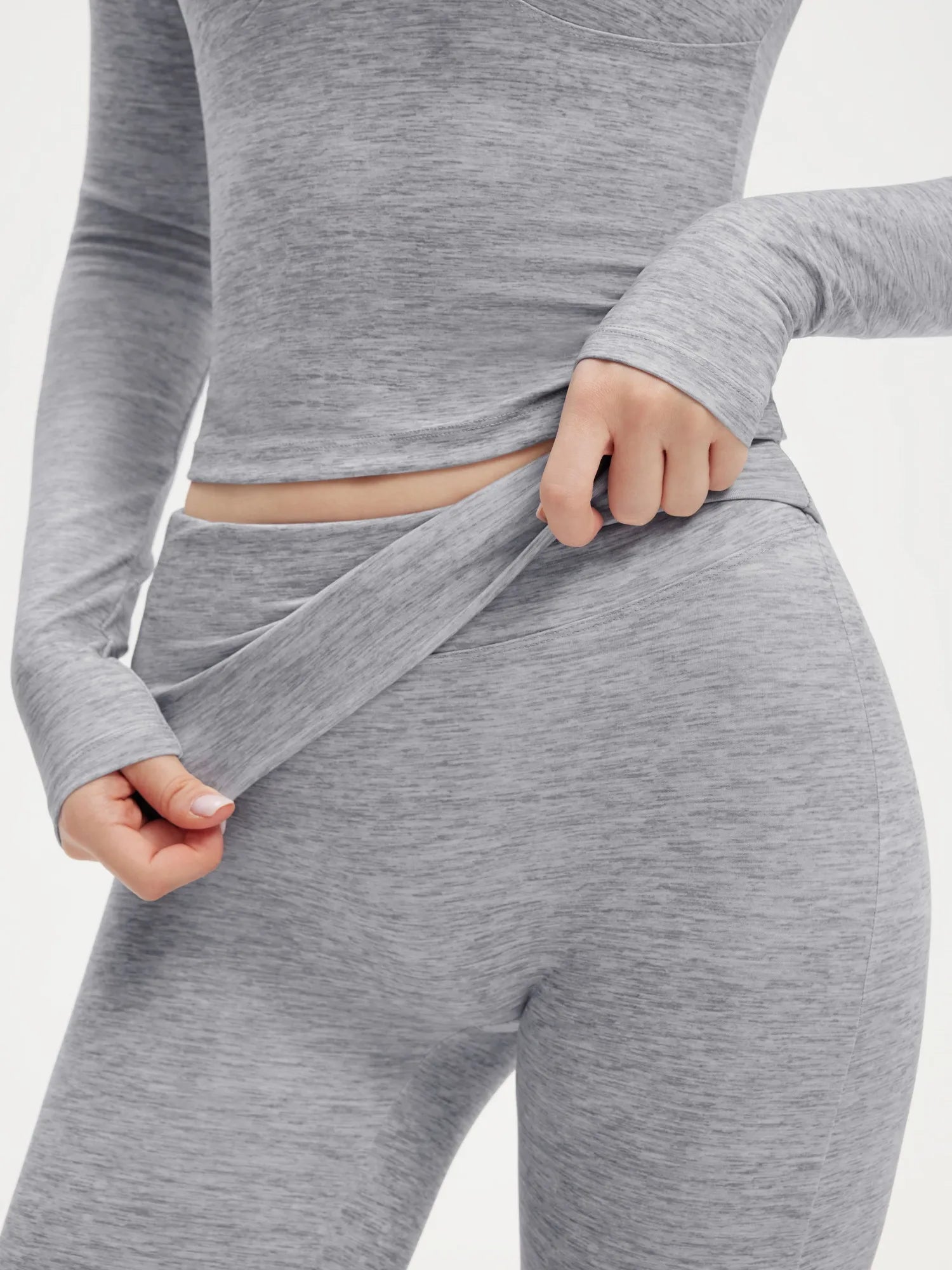 SUUKSESS Women 2 pieces Lounge Sets Long Sleeve V Neck Tops Fold Over Flare Leggings-SUUKSESS-SUUKSESS