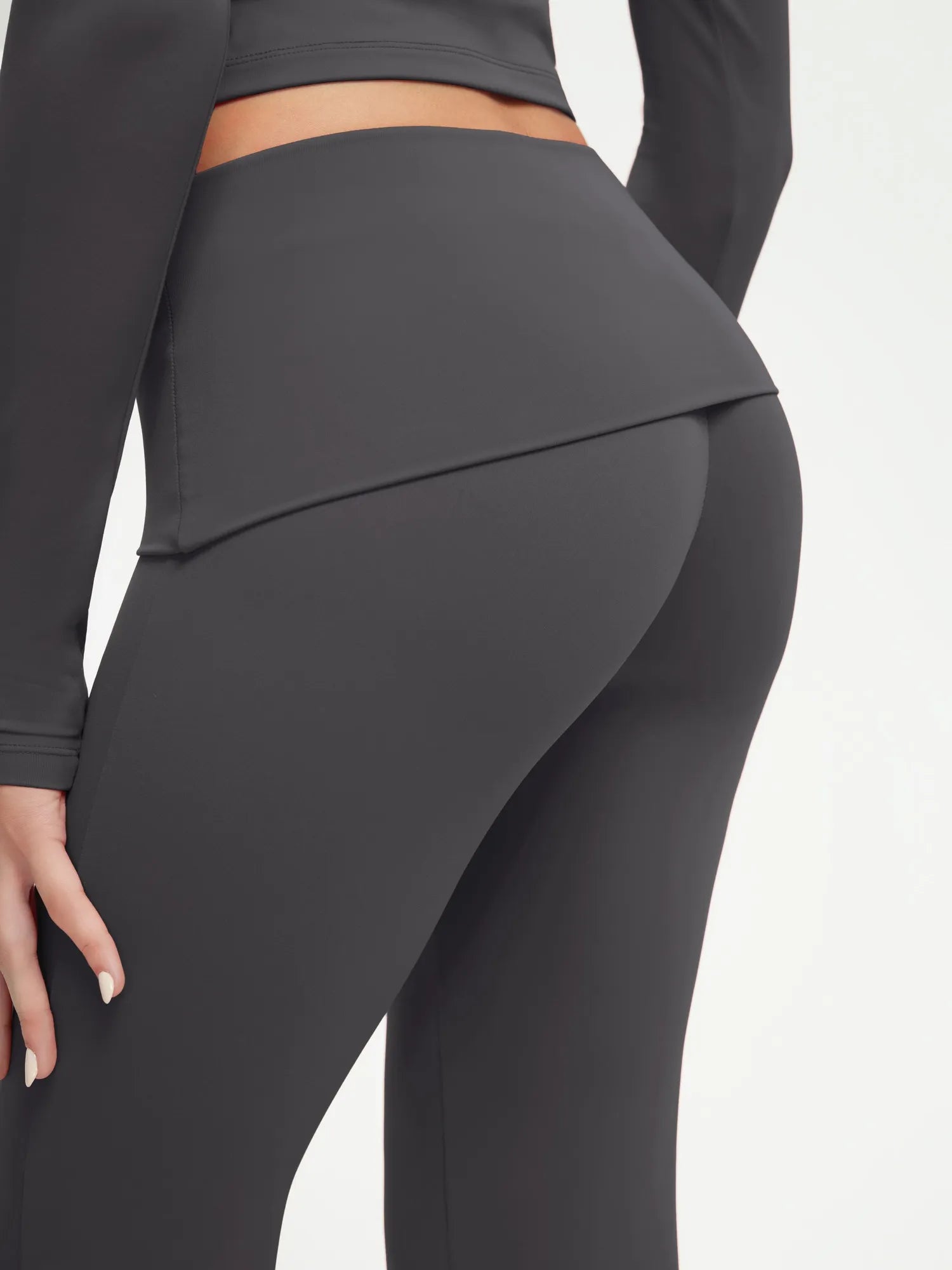 SUUKSESS Women 2 pieces Lounge Sets Long Sleeve V Neck Tops Fold Over Flare Leggings-SUUKSESS-SUUKSESS