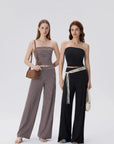 Tube Wide Leg Pants 2 Piece Lounge Set-SUUKSESS-SUUKSESS