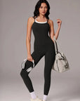 Double Layer Padded Top Leggings Workout Sets-SUUKSESS-Black-XS-SUUKSESS