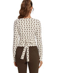 Tie Front Wrap Tops Leggings Outfits - Long Sleeve