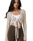 Tie Front Wrap Tops Leggings Outfits - Long Sleeve