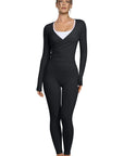 Tie Front Wrap Tops Leggings Outfits - Long Sleeve