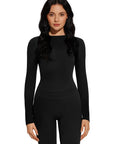 Tie Front Wrap Tops Leggings Outfits - Long Sleeve