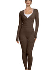 Tie Front Wrap Tops Leggings Outfits - Long Sleeve
