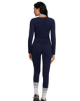 Tie Front Wrap Tops Leggings Outfits - Long Sleeve