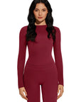 Tie Front Wrap Tops Leggings Outfits - Long Sleeve