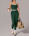 Padded Crop Camis Leggings Workout Set