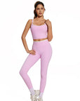 Padded Crop Camis Leggings Workout Set