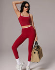 Padded Crop Camis Leggings Workout Set