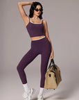 Padded Crop Camis Leggings Workout Set