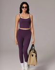 Padded Crop Camis Leggings Workout Set