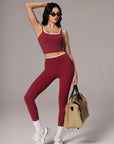 Padded Crop Camis Leggings Workout Set