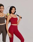Padded Crop Camis Leggings Workout Set