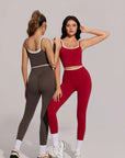 Padded Crop Camis Leggings Workout Set