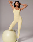 Twist Back Leggings Workout Sets-SUUKSESS-Yellow-XS-SUUKSESS