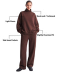 Mock Neck Sweatsuits Lounge Outfit