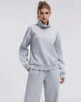 Mock Neck Sweatsuits Lounge Outfit