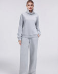 Mock Neck Sweatsuits Lounge Outfit
