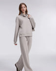 Mock Neck Sweatsuits Lounge Outfit