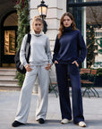 Mock Neck Sweatsuits Lounge Outfit