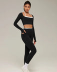 Halter Layered Two Piece Workout Set-SUUKSESS-SUUKSESS