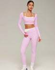Halter Layered Two Piece Workout Set-SUUKSESS-SUUKSESS