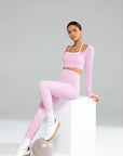 Halter Layered Two Piece Workout Set-SUUKSESS-SUUKSESS