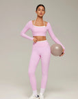 Halter Layered Two Piece Workout Set-SUUKSESS-SUUKSESS