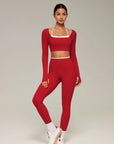 Halter Layered Two Piece Workout Set-SUUKSESS-SUUKSESS