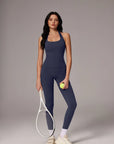 Halter Neck Tops Leggings Workout Set