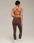 V Neck Bra 2 Piece Workout Set-SUUKSESS-SUUKSESS