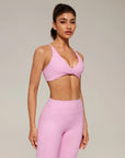 V Neck Bra 2 Piece Workout Set-SUUKSESS-SUUKSESS