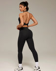 Twist Backless Halter Neck Workout Sets