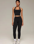 Twist Backless Halter Neck Workout Sets
