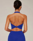 Twist Backless Halter Neck Workout Sets