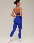 Twist Backless Halter Neck Workout Sets