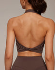 Twist Backless Halter Neck Workout Sets