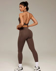 Twist Backless Halter Neck Workout Sets