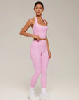 Twist Backless Halter Neck Workout Sets