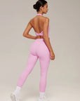 Twist Backless Halter Neck Workout Sets