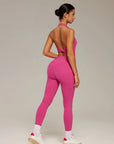 Twist Backless Halter Neck Workout Sets