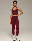 Twist Backless Halter Neck Workout Sets