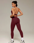 Twist Backless Halter Neck Workout Sets