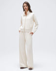 Zip up Top Leg Sweatpant 2 Piece Set